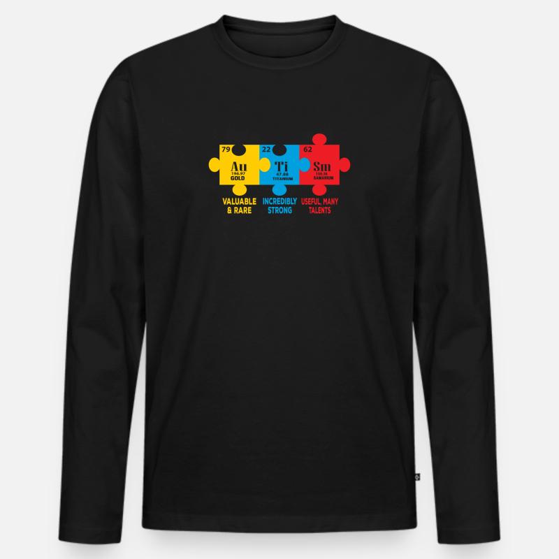 Autism Awareness elements - Männer Premium Bio Langarmshirt - Schwarz