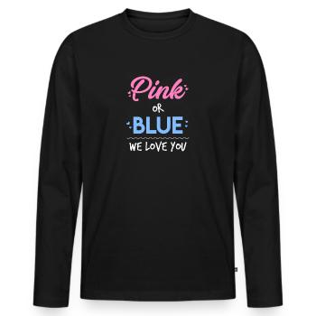 Süße Baby-Dusche Geschlecht offenbaren - Männer Premium Bio Langarmshirt - Schwarz - Vorne - Nico (187cm)