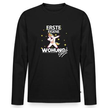 ERSTE EIGENE WOHNUNG SOLVED Einzug Umzug Geschenk - Männer Premium Bio Langarmshirt - Schwarz - Vorne - Nico (187cm)