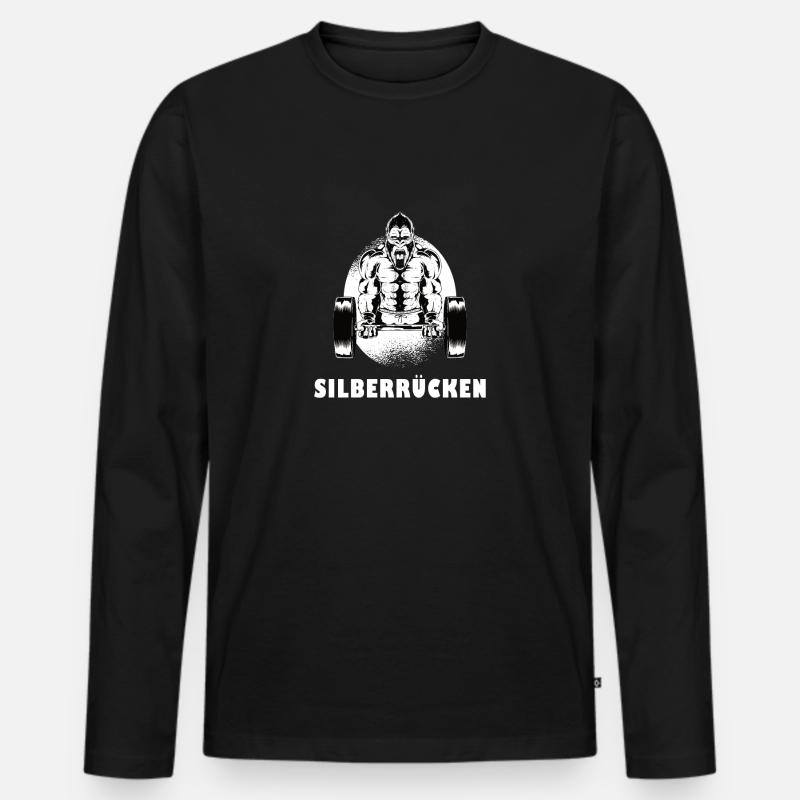 Silberrücken | Gorilla - Männer Premium Bio Langarmshirt - Schwarz