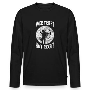 Bogenschiessen Bogenschütze Bogen Pfeil Langbogen - Männer Premium Bio Langarmshirt - Schwarz - Vorne - Nico (187cm)
