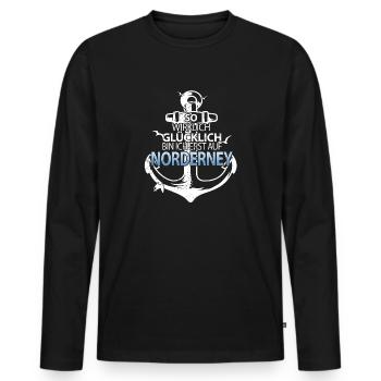 Norderney Vintage amrum Sylt Familie Helgoland - Männer Premium Bio Langarmshirt - Schwarz - Vorne - Nico (187cm)