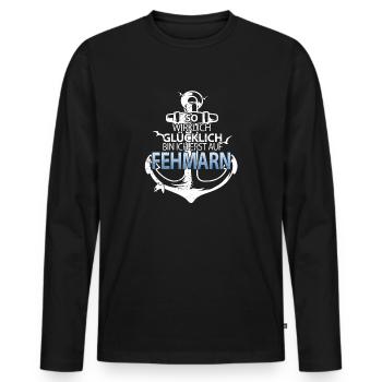 Fehmarn Vintage Sylt Meer Fan Camping Geschenk - Männer Premium Bio Langarmshirt - Schwarz - Vorne - Nico (187cm)