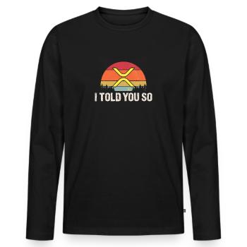 Ripple XRP Crypto Blockchain Digitale Währung - Männer Premium Bio Langarmshirt - Schwarz - Vorne - Nico (187cm)