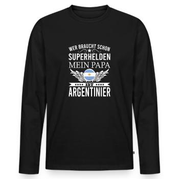 Argentinien Argentinier Spruch - Männer Premium Bio Langarmshirt - Schwarz - Vorne - Nico (187cm)