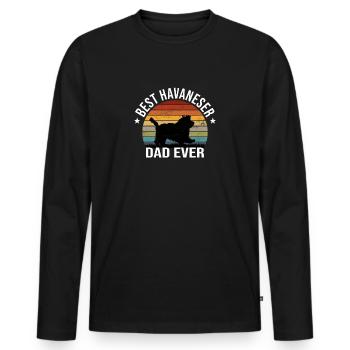 Havanese Dad Dogs Dad Dad Dog - Men's Premium Organic Long Sleeve Shirt - black - Front - Nico (187cm)