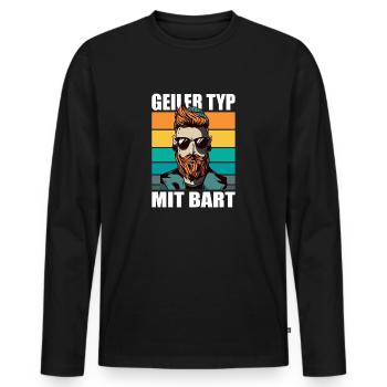 Bart Bartträger bartpflege Schnurrbart Hipster - Männer Premium Bio Langarmshirt - Schwarz - Vorne - Nico (187cm)