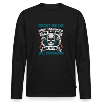Steinmetz Bildhauer Steinmetzmeister Handwerker - Männer Premium Bio Langarmshirt - Schwarz - Vorne - Nico (187cm)