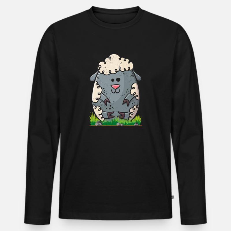 Fröhliche Ostern Ei Schaf - Männer Premium Bio Langarmshirt - Schwarz