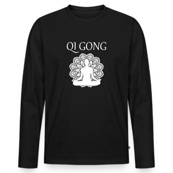 Qi gong Qigong - Men's Premium Organic Long Sleeve Shirt - black - Front - Nico (187cm)