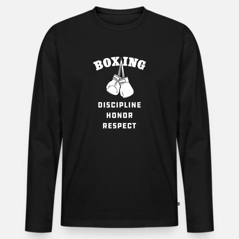 Boxen, Boxer - Männer Premium Bio Langarmshirt - Schwarz