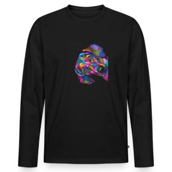 Motif teckel Teckel Chien homme silhouette - T-shirt manches longues Premium bio Homme - noir - Devant - Nico (187cm)