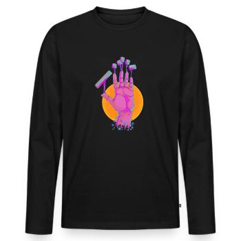 Gamerhand PC - Men's Premium Organic Long Sleeve Shirt - black - Front - Nico (187cm)