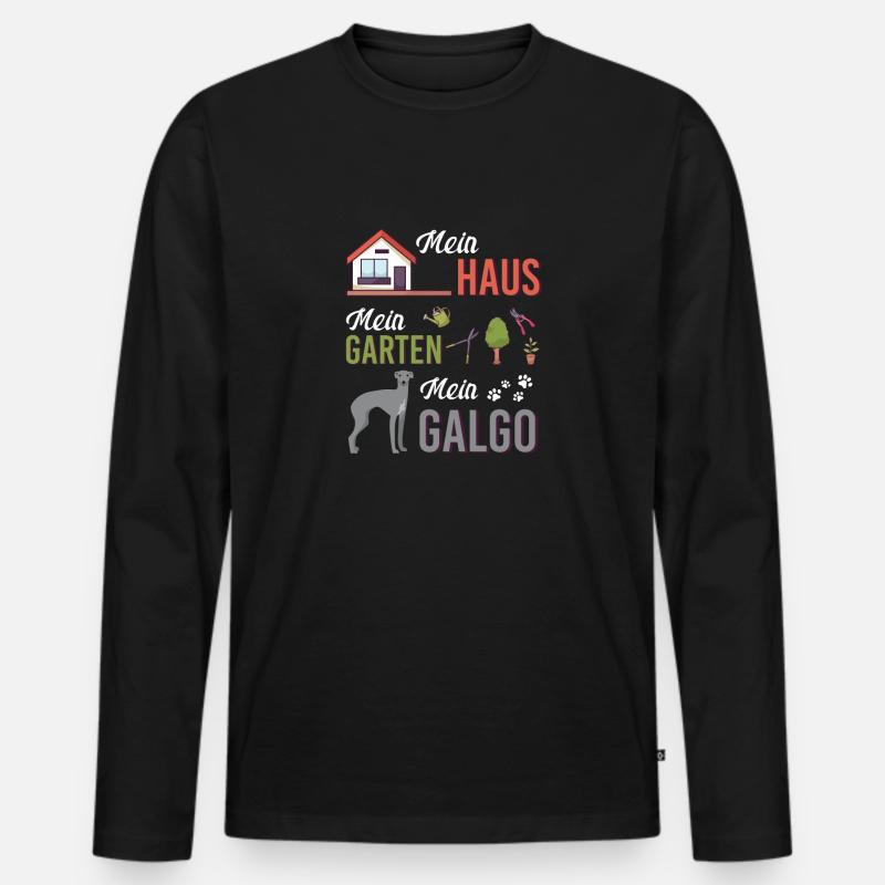 Galgo Garten Hobbygärtner Eigenheim Geschenkidee - Männer Premium Bio Langarmshirt - Schwarz