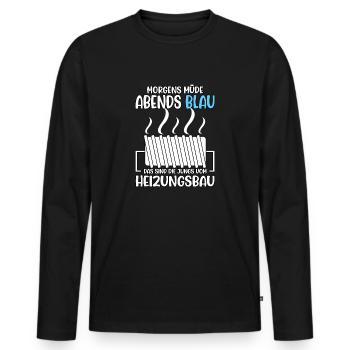 Lustiges Sanitärinstallateur Heizungsbau Motiv - Männer Premium Bio Langarmshirt - Schwarz - Vorne - Nico (187cm)