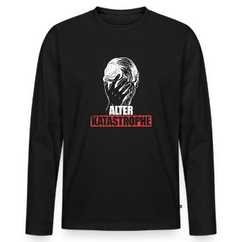 Alter Katastrophe Baustelle Vatertag Geschenk - Männer Premium Bio Langarmshirt - Schwarz - Vorne - Nico (187cm)