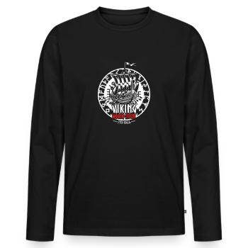 Wikinger World Tour Langschiff Geschenk für - Männer Premium Bio Langarmshirt - Schwarz - Vorne - Nico (187cm)