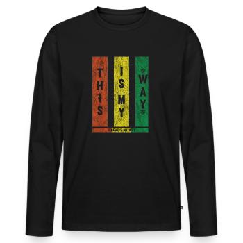 Reggae Way - T-shirt manches longues Premium bio Homme - noir - Devant - Nico (187cm)