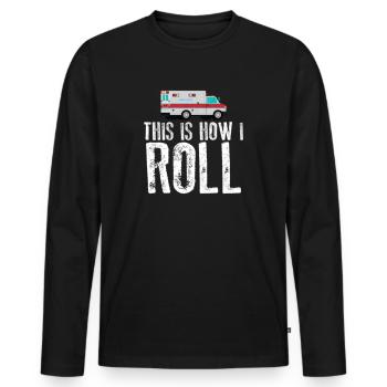 So rolle ich Ambulanz - Männer Premium Bio Langarmshirt - Schwarz - Vorne - Nico (187cm)