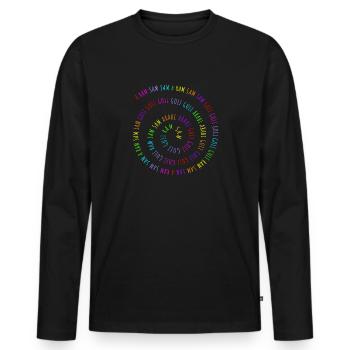 Aramsamsam Pädagogen Kinderlied Kindergarten Kita - Männer Premium Bio Langarmshirt - Schwarz - Vorne - Nico (187cm)