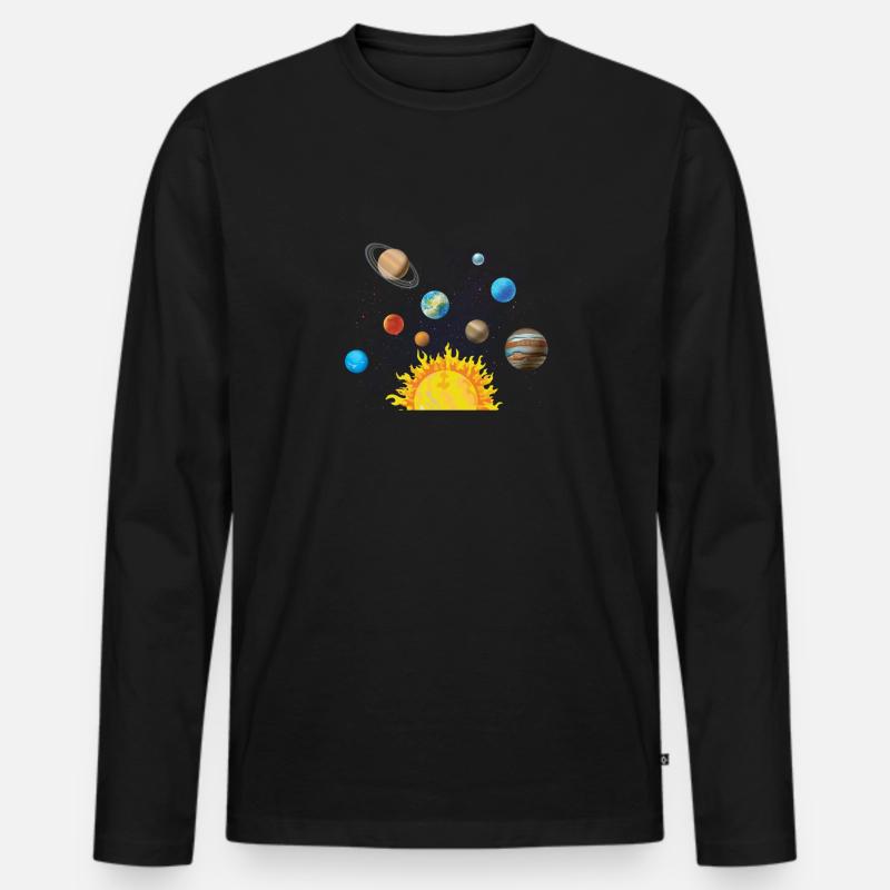 Solar System Space - Männer Premium Bio Langarmshirt - Schwarz