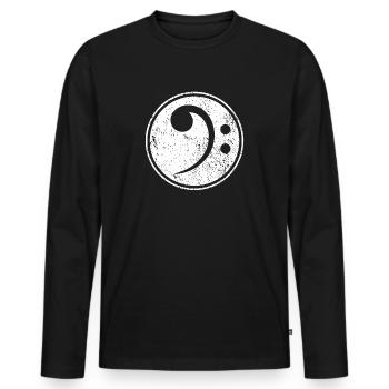 Bass Clef Bassist Bass Player Musician - Männer Premium Bio Langarmshirt - Schwarz - Vorne - Nico (187cm)