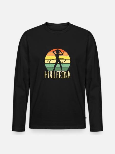 HulaHoop Fitness - Hullern - Hulahoop Hullerina - Männer Premium Bio Langarmshirt - Schwarz
