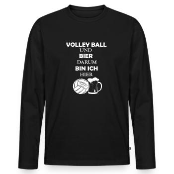 Bier JGA Saufen Trinken Party Feiern Spruch Lustig - Männer Premium Bio Langarmshirt - Schwarz - Vorne - Nico (187cm)