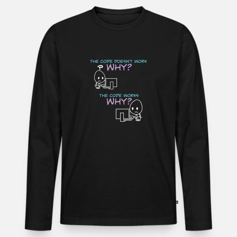 Programmer Code Works Why - T-shirt manches longues Premium bio Homme - noir