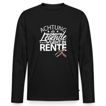 Hausmeister Legende in Rente Handwerker Arbeit - Männer Premium Bio Langarmshirt - Schwarz - Vorne - Nico (187cm)