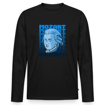 Mozart - Men's Premium Organic Long Sleeve Shirt - black - Front - Nico (187cm)