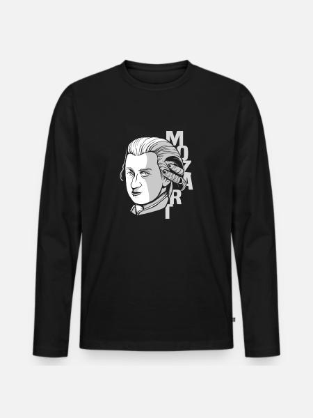 Mozart - Männer Premium Bio Langarmshirt - Schwarz