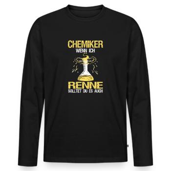 Lustiger Chemiker Spruch Chemie Studium Geschenk - Männer Premium Bio Langarmshirt - Schwarz - Vorne - Nico (187cm)