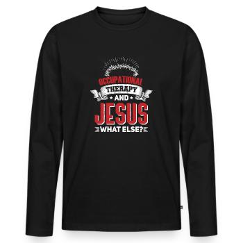 Funny occupational therapist gift idea for ergotherape - Men's Premium Organic Long Sleeve Shirt - black - Front - Nico (187cm)