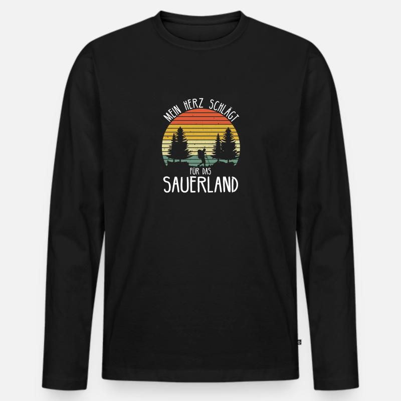 Sauerland Sauerländer Soest Wandern Geschenkidee - Männer Premium Bio Langarmshirt - Schwarz
