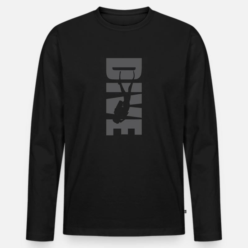 Tauchen - Männer Premium Bio Langarmshirt - Schwarz