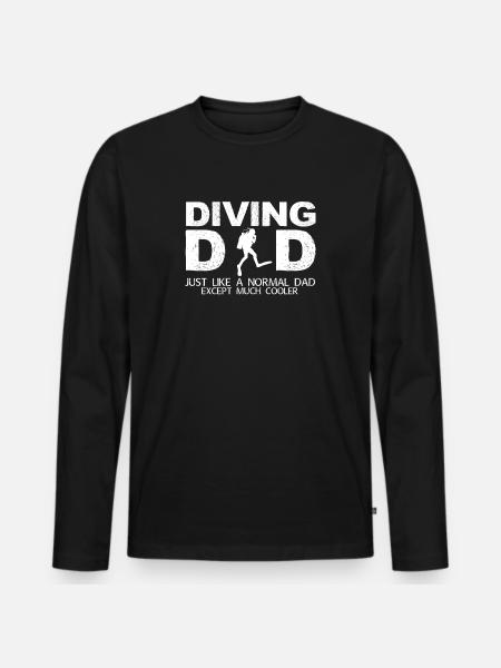 Papa Diver - Men's Premium Organic Long Sleeve Shirt - black