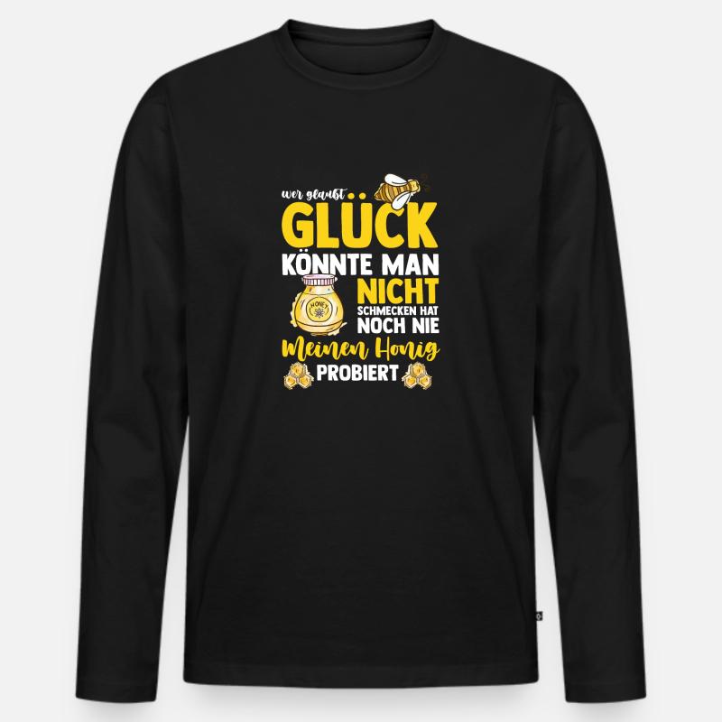 Honig Imker Biene - Männer Premium Bio Langarmshirt - Schwarz
