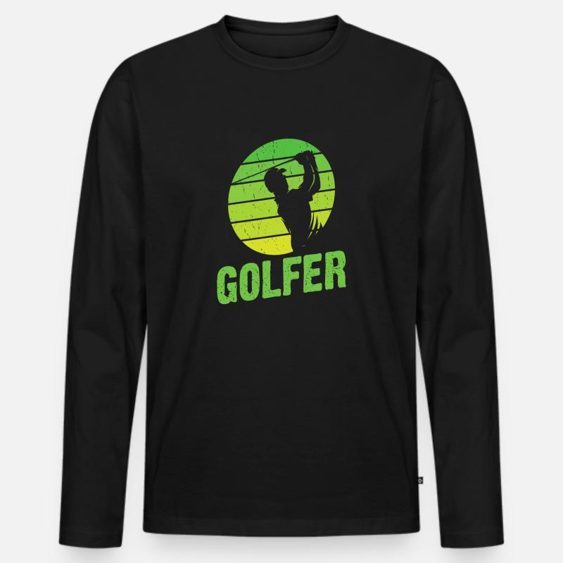 Golf Golfer Golfplatz Geschenk - Männer Premium Bio Langarmshirt - Schwarz