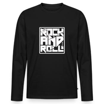 Rock and roll - Men's Premium Organic Long Sleeve Shirt - black - Front - Nico (187cm)