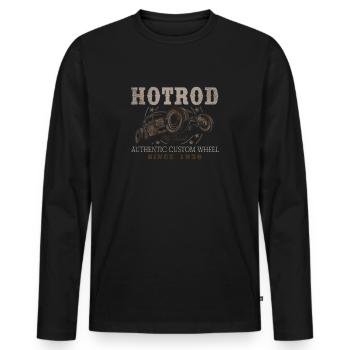Vintage Hot Rod Old School Vintage - T-shirt manches longues Premium bio Homme - noir - Devant - Nico (187cm)