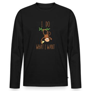 Anything but monkeys - Men's Premium Organic Long Sleeve Shirt - black - Front - Nico (187cm)