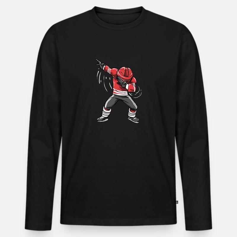 Dabbing Eishockeyspieler Geschenk für einen - Männer Premium Bio Langarmshirt - Schwarz