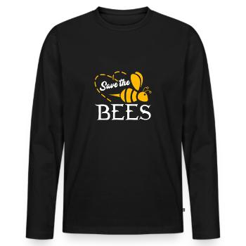Abeilles Abeilles Abeilles Abeilles nid d’abeilles Abeilles nid d’abeilles - T-shirt manches longues Premium bio Homme - noir - Devant - Nico (187cm)