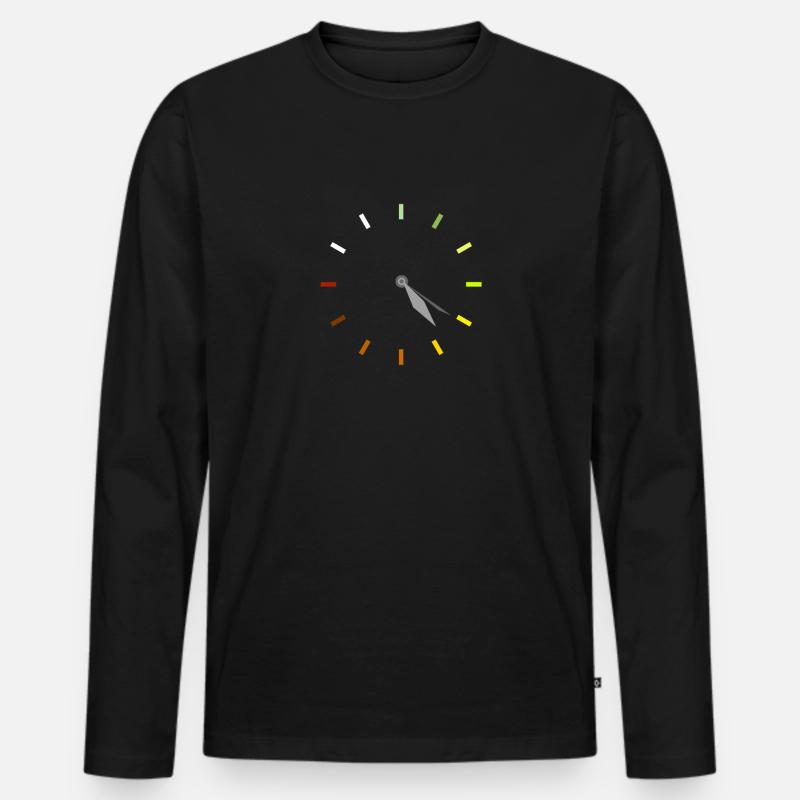 Clock Time Marijuana Stoner - Männer Premium Bio Langarmshirt - Schwarz