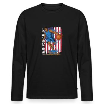 Hard Work and Talent Basketball Dribbling - Men's Premium Organic Long Sleeve Shirt - black - Front - Nico (187cm)