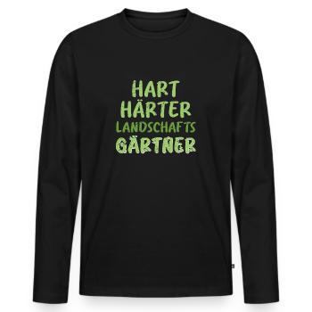 Hart Härter Landschaftsgärtner Job Arbeit - Männer Premium Bio Langarmshirt - Schwarz - Vorne - Nico (187cm)