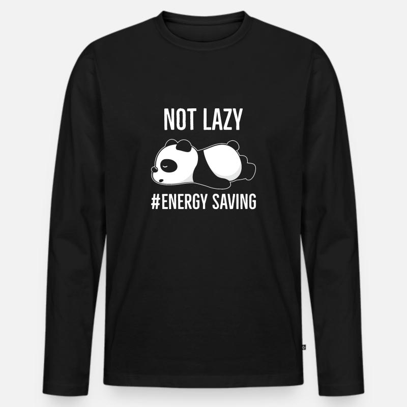 Not Lazy #Energy Saving - Männer Premium Bio Langarmshirt - Schwarz