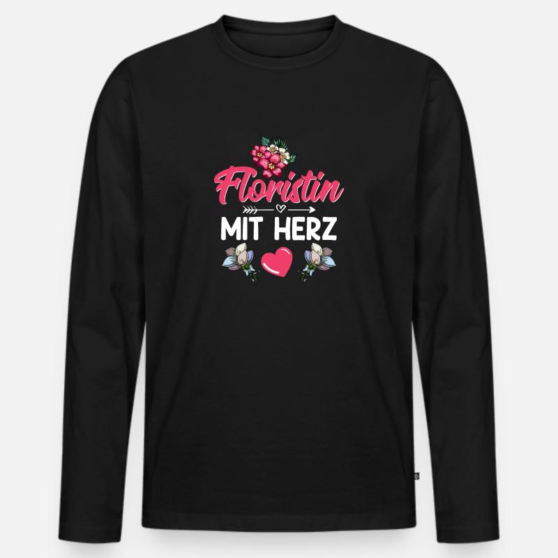 Blumen Floristin Blumengeschäft - Männer Premium Bio Langarmshirt - Schwarz