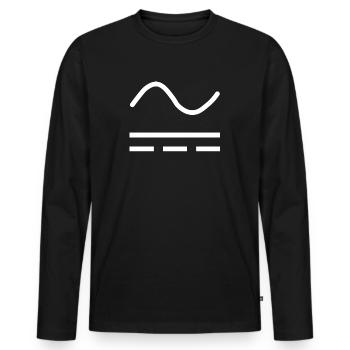 Débit actuel - T-shirt manches longues Premium bio Homme - noir - Devant - Nico (187cm)
